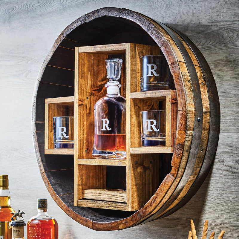 DEMO ONLY Wall Mounted Wine Barrel Shelf