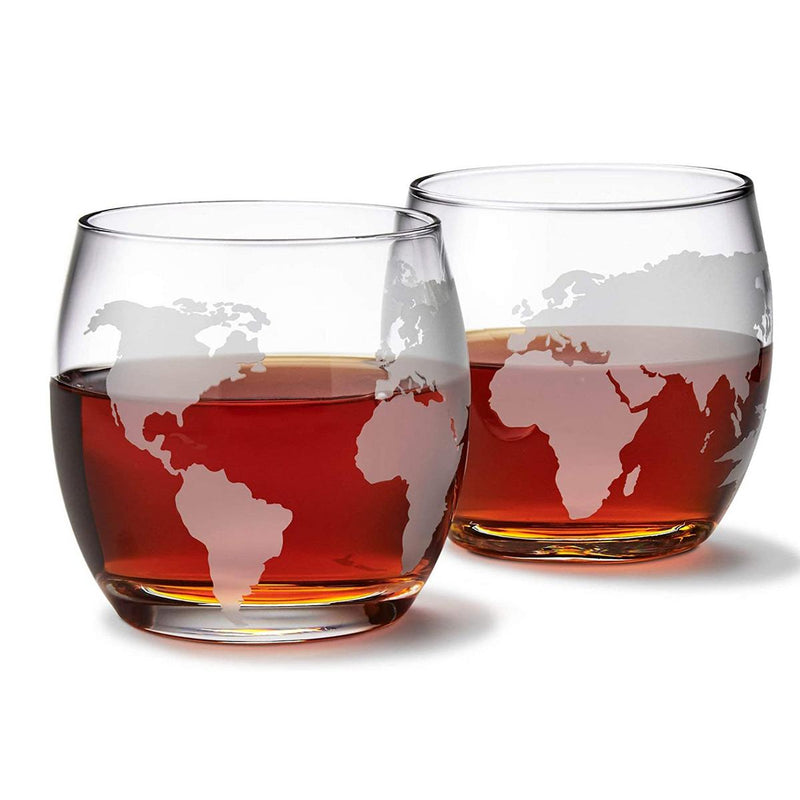 DEMO ONLY Globe Whiskey Glasses and Decanter