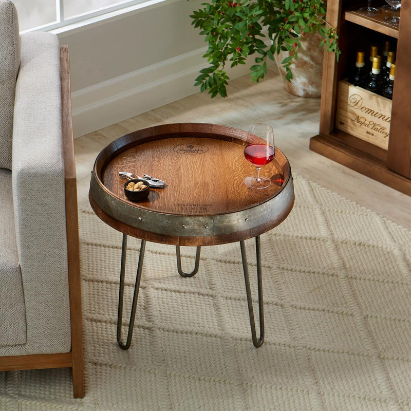 DEMO ONLY Wine Barrel Head End Table