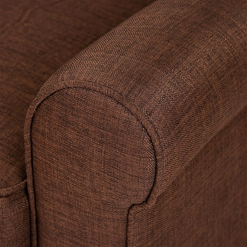 DEMO ONLY Classic Brown Upholstered Loveseat