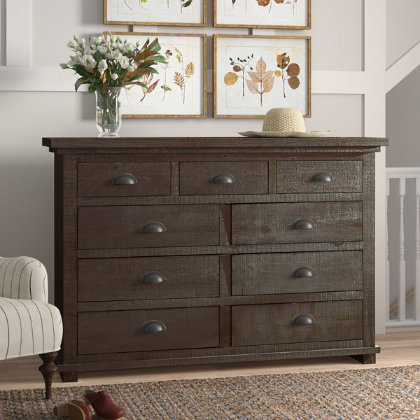 DEMO ONLY Dark Gray Distressed Extra Large Dresser