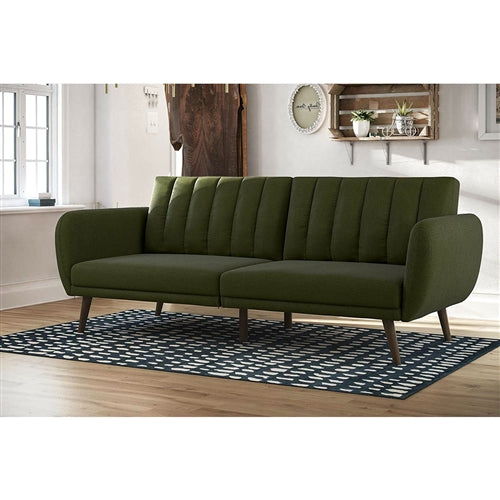 DEMO ONLY Green Upholstered Futon Sofa Bed