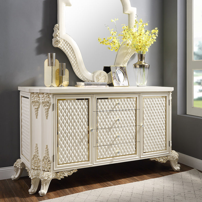 DEMO ONLY White Diamond Panel Dresser