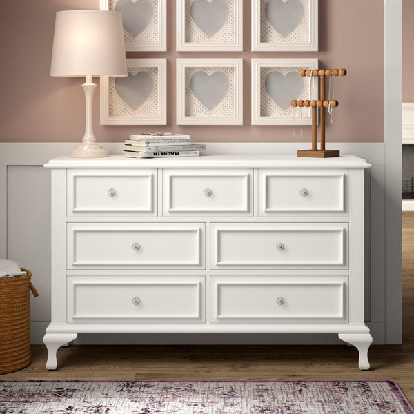 DEMO ONLY White 7 Drawer Dresser