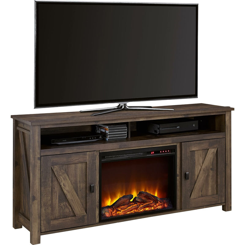 DEMO ONLY Rustic Wood Electric Fireplace