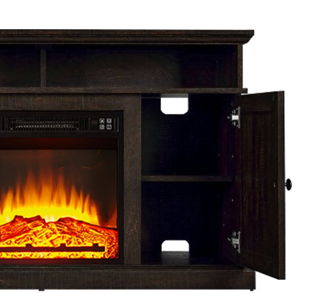 DEMO ONLY Dark Brown Finish 2 Door Fireplace Media Console